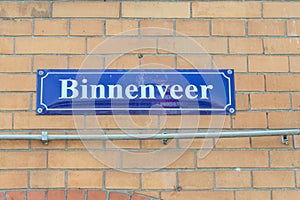 Street Sign Binnenveer At Weesp The Netherlands 31-5-2021