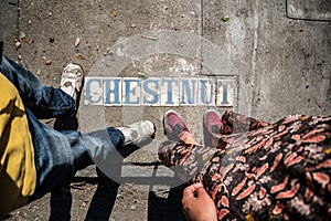 Street sign of Chestnut street in New Orleans