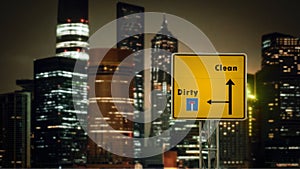 Street Sign Clean versus Dirty