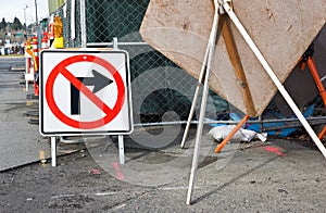 Street Sign at Construction Site