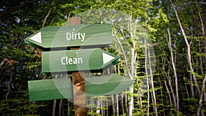 Street Sign Clean versus Dirty