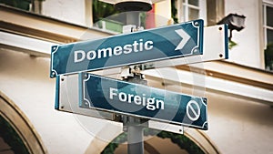 Street Sign Domestic versus Foreign photo