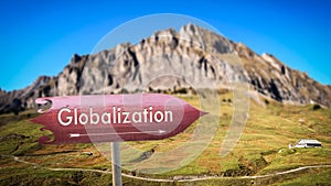 Street Sign to Globalization photo