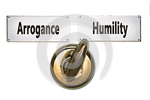 Street Sign to Humility versus Arrogance photo