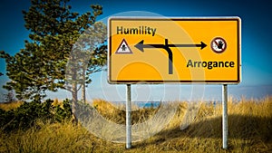 Street Sign to Humility versus Arrogance photo