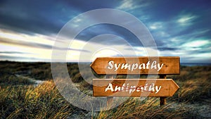 Street Sign to Sympathy versus Antipathy photo