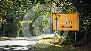 Street Sign to Trust versus Mistrust photo
