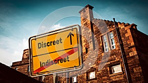 Street Sign Discreet versus Indiscreet