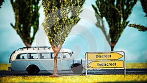 Street Sign Discreet versus Indiscreet