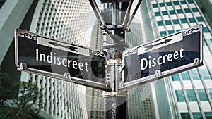 Street Sign Discreet versus Indiscreet