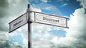 Street Sign Discreet versus Indiscreet