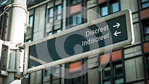 Street Sign Discreet versus Indiscreet