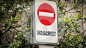 Street Sign Discreet versus Indiscreet