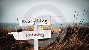 Street Sign Everything versus Nothing