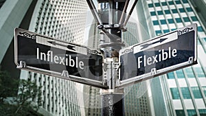 Street Sign Flexible versus Inflexible