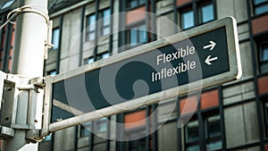 Street Sign Flexible versus Inflexible