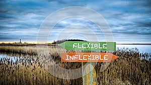 Street Sign Flexible versus Inflexible