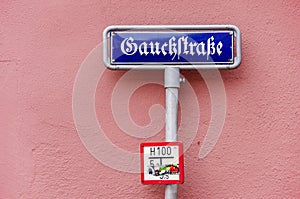 Street Sign Gauckstrasse or Gauchstrasse