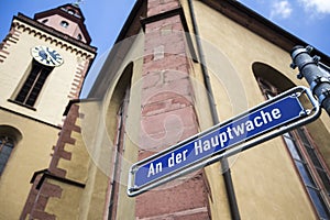 Street sign hauptwache frankfurt germany photo