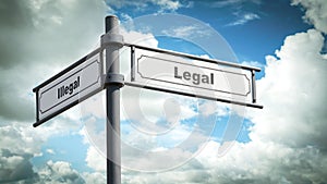 Street Sign Legal versus Illegal