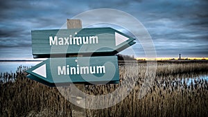 Street Sign Maximum versus Minimum