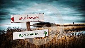 Street Sign Maximum versus Minimum