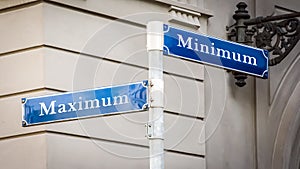 Street Sign Maximum versus Minimum