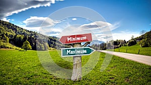 Street Sign Maximum versus Minimum