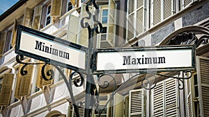 Street Sign Maximum versus Minimum