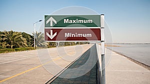 Street Sign Maximum versus Minimum