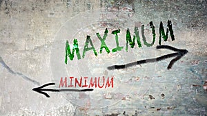 Street Sign Maximum versus Minimum