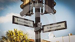 Street Sign Maximum versus Minimum