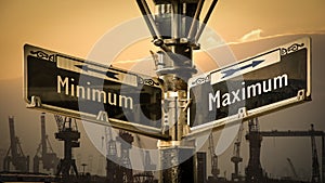 Street Sign Maximum versus Minimum