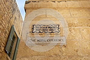 Street Sign in Mdina