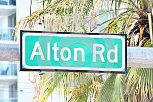 street sign in miami city florida usa america