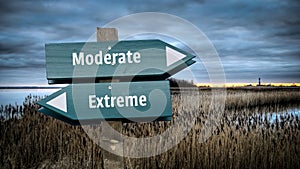 Street Sign Moderate versus Extreme