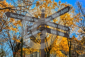 Street sign name, Old Quebec City, Quebec, Canada photo