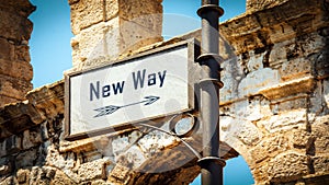 Street Sign New Way