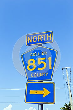 Street sign north collier route 851 photo