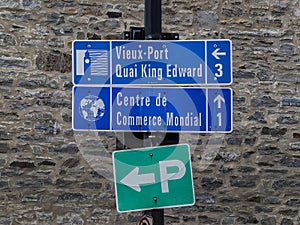 Street sign in Old Montreal photo