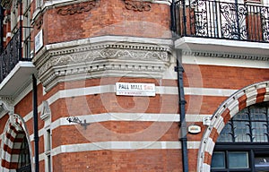 Street sign Pall Mall London photo