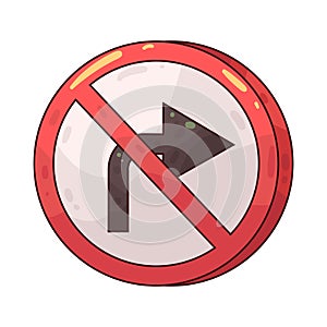 No Right Turn Sign