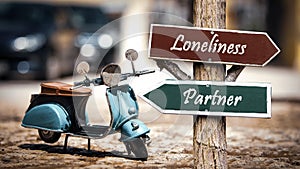 Street Sign Partner versus Loneliness