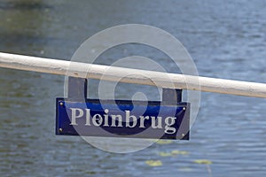 Street Sign Pleinbrug Bridge At Weesp The Netherlands 31-5-2021