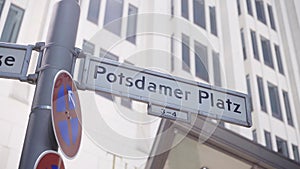 Street sign Potsdamer Platz in Berlin