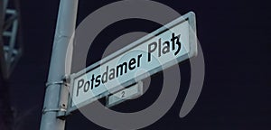 Street sign Potsdamer Platz in Berlin