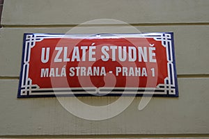 Street sign in Prague