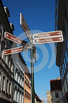 Street sign in Prague