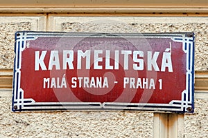 Street sign in Prague