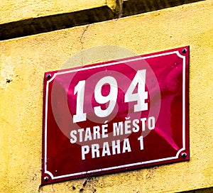 Street sign, Prague, Stare Mesto